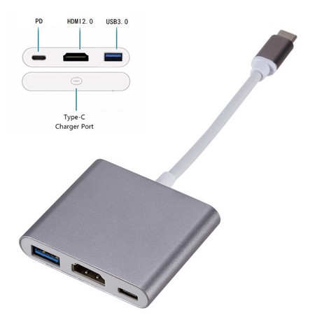 3 In 1 Type C To Hdmi Compatible Usb Charging Adapter