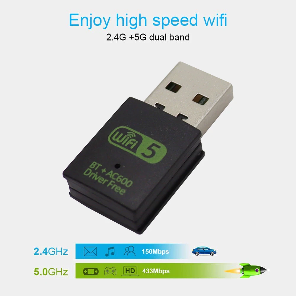 600 Mbps Usb Wifi Bluetooth Adapter Dual Band