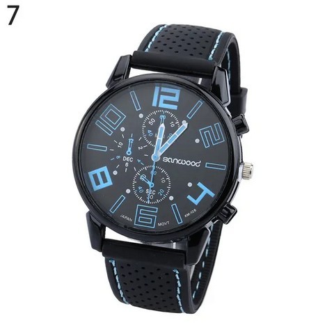 Casual Quartz Analog Silicone Stainless Steel Dial Sports Wrist Watch