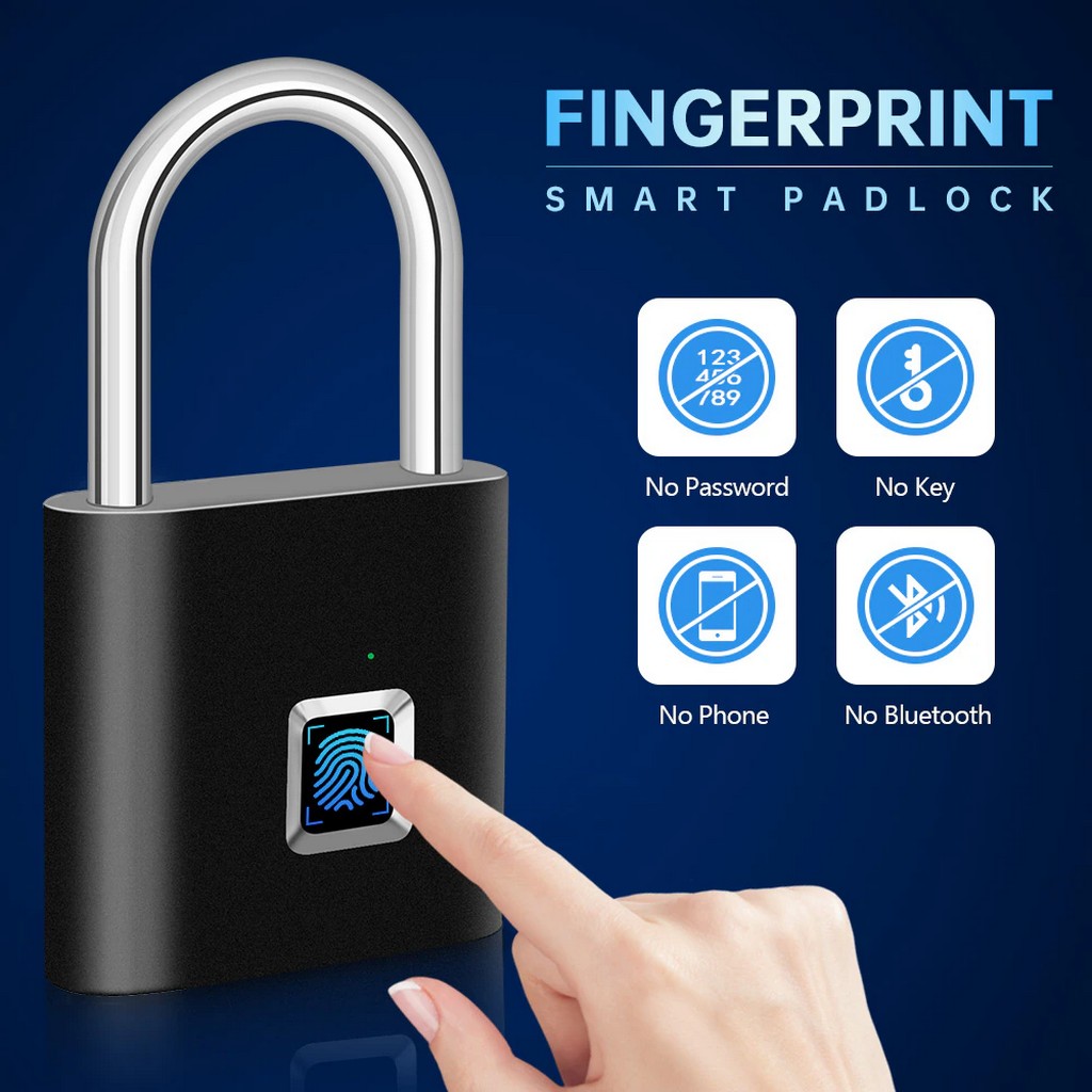 Kerui Keyless Usb Charging Fingerprint Lock Smart Padlock