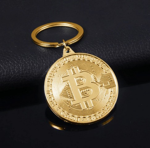 Newest Bitcoin Keychain Collectible Physical Metal Bitcoin