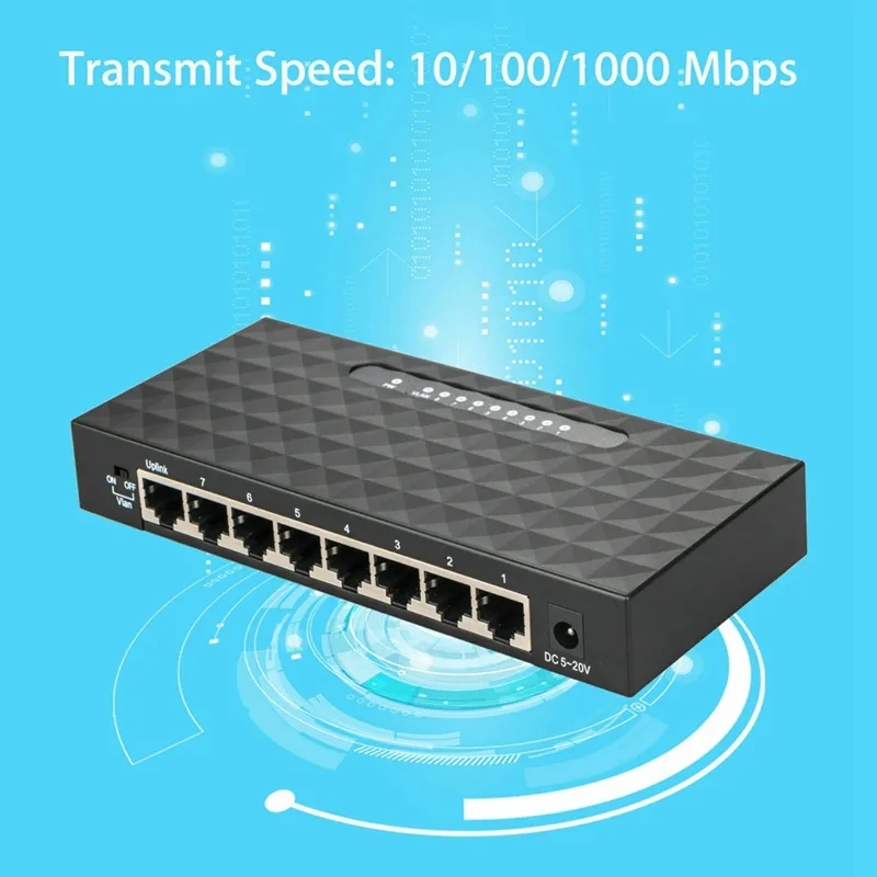 Usb Mini Lan Poe Ethernet Network Desktop Switch 8 Port 10