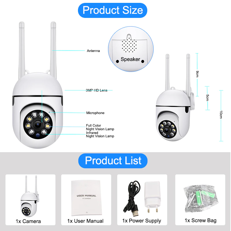 1080P Wifi IP Camera Wireless Outdoor Surveillance Video