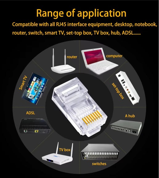 50 PCs RJ45 Connector Cat6 Connector