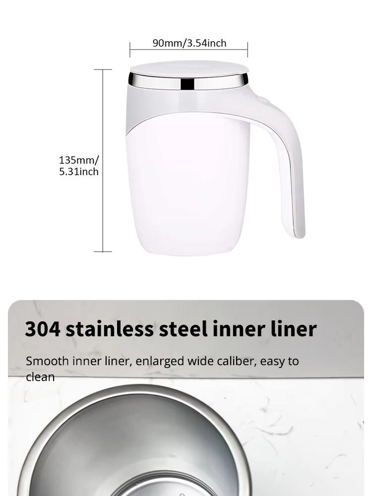 Automatic Stirring Cup Mug Stainless Steel Inner Wall