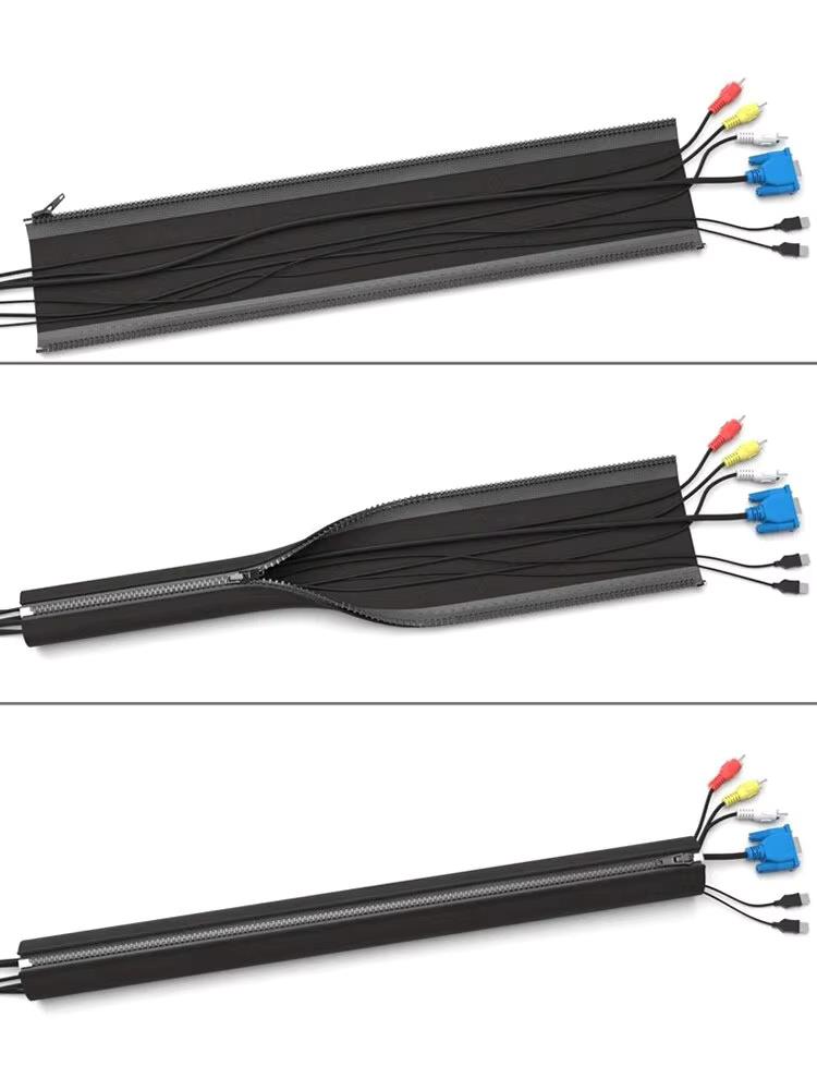 Cable Management Sleeve With Zipper