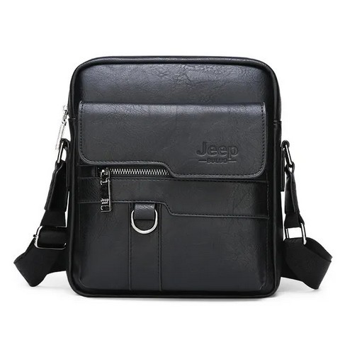 Classic Men's Leather Bag Business Shoulder Bag Leather Messenger Bag Casual Bag. Capacity: Can put in iPad Mini, wallet, mobile phone, portable power supply, folding umbrella, car keys, etc