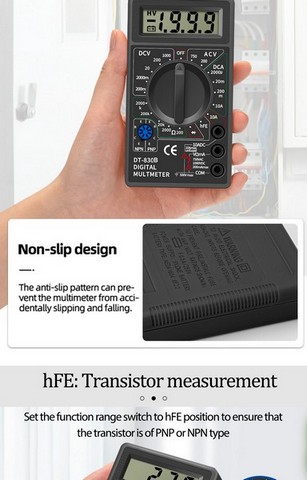 DT830B LCD Multimeter Digital Voltmeter Ammeter Tester Multi Measures Handheld Meter Digital Ohm Multimeter
