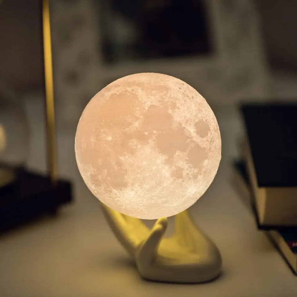 Moon Lamp Night Light Touch Control Brightness 3D Printed