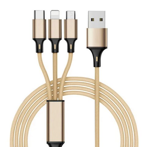 Hot selling multi-function charger cable universal 3 in 1 multi USB charging cable adapter
