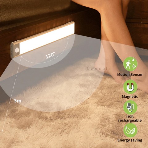Night Light USB Rechargeable Lamp Motion Sensor