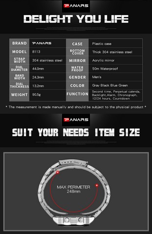 PANARS Top Brand Luxury Mens Watches