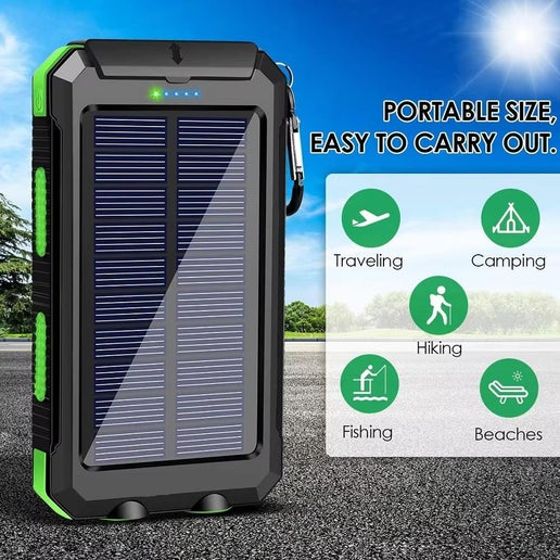 Portable Solar Power Bank 20000mAh External Battery Charger