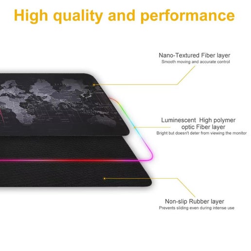 RGB Mouse Pad Gaming Mousepad Gamer Large Desk Backlit Mats Computer Led Carpet Surface