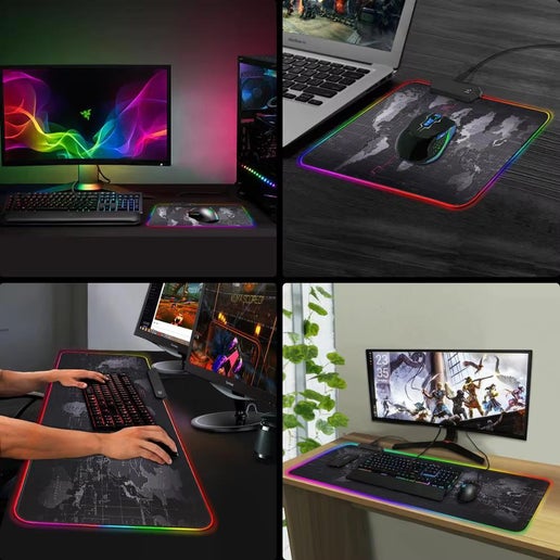 RGB Mouse Pad Gaming Mousepad Gamer Large Desk Backlit Mats Computer Led Carpet Surface