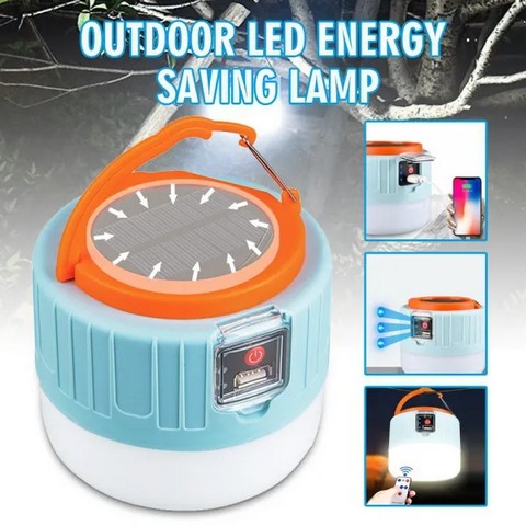 USB Rechargeable LED Solar Camping Tent Light Lantern Outdoor Garden Lamp