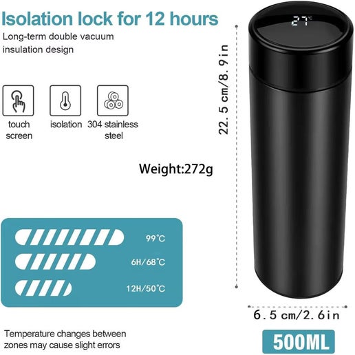 Tea Infuser Thermoses Water Bottle with Smart LCD Touch Screen