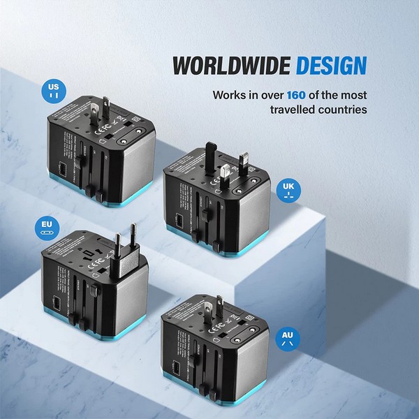 Universal Converter Travel Charger Power Adapter With USB Ports