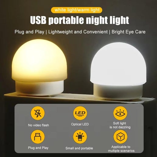 USB Plug Lamp Computer Mobile Power Charging LED
