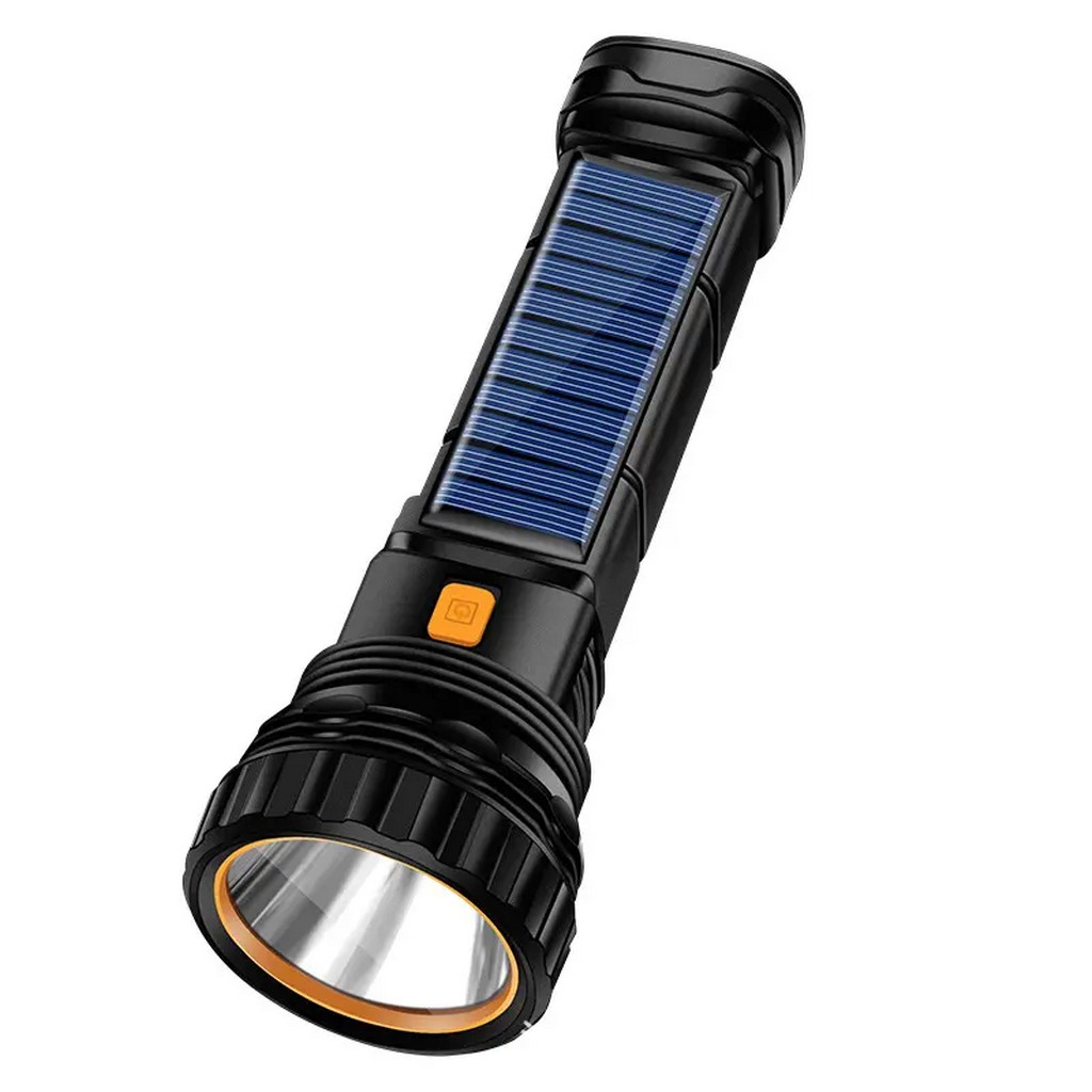 USB Solar Rechargeable Flashlight Super Bright Tactical