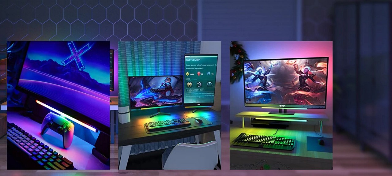 WILLED 2 In 1 Under Monitor Light Bar Gaming Lights