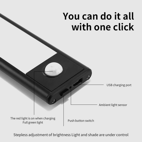 Night Light USB Rechargeable Lamp Motion Sensor