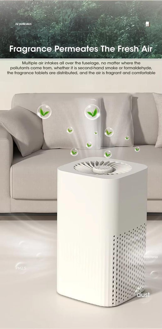 Smart Air Purifier with Negative Ions Generator and H12 HEPA Filter