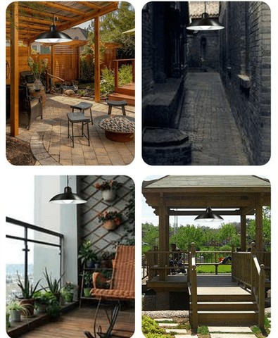 Solar Pendant Light Outdoor Waterproof LED Lamp Double head Chandelier Decorations with Remote Control for Indoor Shed Barn Room