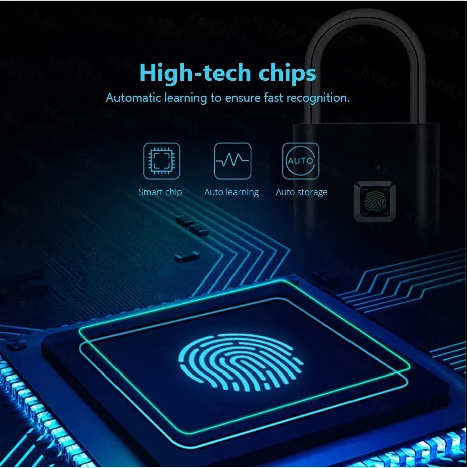 O11 Smart Bio Metric Padlock Ip67 Waterproof Instant Unlock No Keys No Codes No Hassle