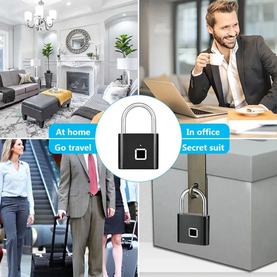 O11 Smart Bio Metric Padlock Ip67 Waterproof Instant Unlock No Keys No Codes No Hassle