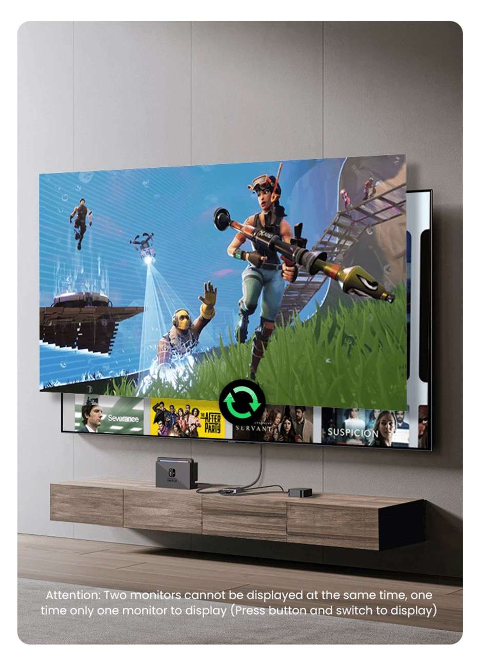 Ugreen 8k Hdmi Switcher 2 In 1 Out 8k 60hz 4k 120hz 48gbps For Ps5 Xbox Series X Pc Vrr Hdr