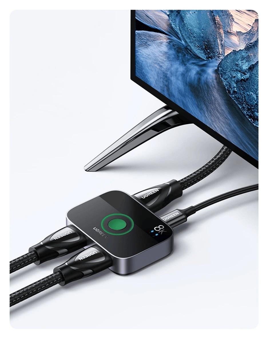 Ugreen 8k Hdmi Switcher 2 In 1 Out 8k 60hz 4k 120hz 48gbps For Ps5 Xbox Series X Pc Vrr Hdr